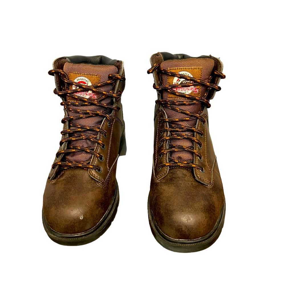 Brahma Men’s Work Ankle Boots Sz 9 Brown Lace Up Round up